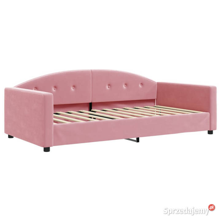Sofa rozsuwana z szufladami różowa aksamit mazowieckie