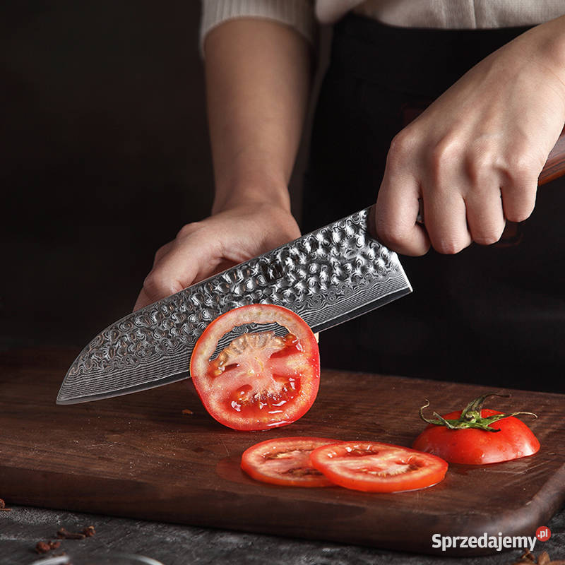 Nóż SANTOKU 7 naturalny PALISANDER stal węglowa Pozostałe Gliwice