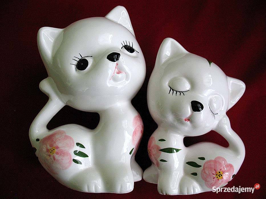 Kot ręcznie malowany kotek Figurka porcelana 14 mazowieckie Siedlce sprzedam