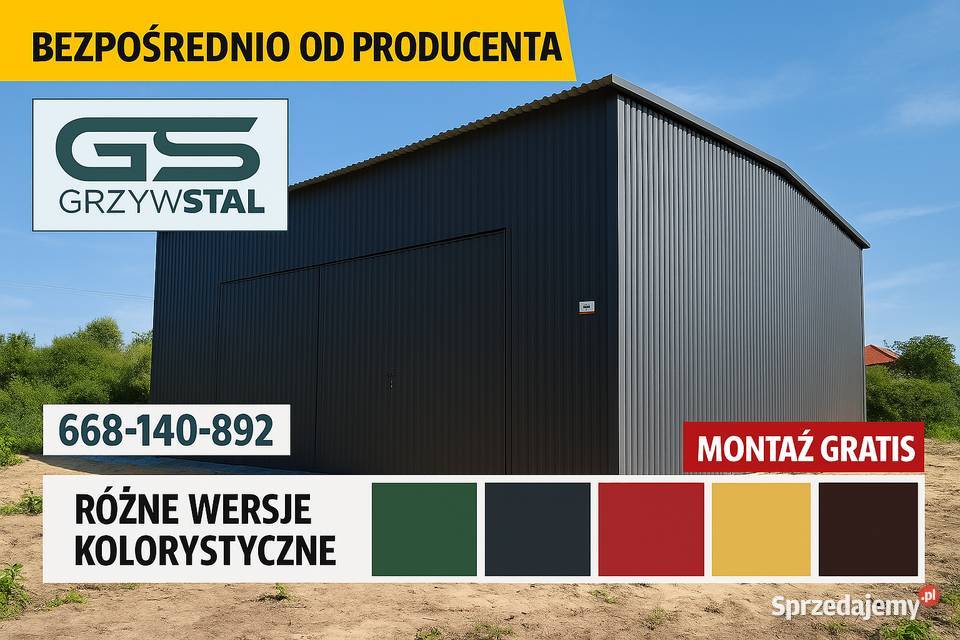 Wysoki Garaż Grafitowy KonstrukcjaMagazyn Wiata samodzielny Oświęcim