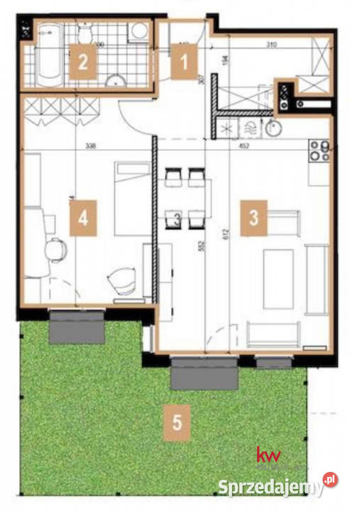 Mieszkanie 6043m2 2 pokojowe Wrocław 60.43m2