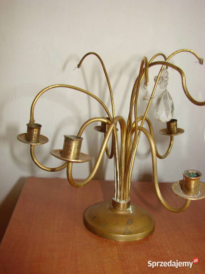 stary mosiężny świecznik Pruszcz Gdański