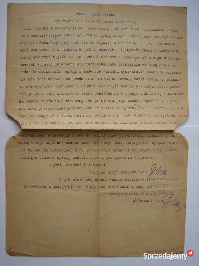 Osiedle Radzymin Sąd Grodzki zniesławienie mazowieckie Warszawa