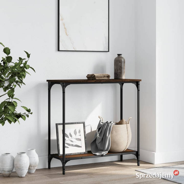 Stolik konsolowy brązowy dąb 75x305x75 WM837711 Warszawa
