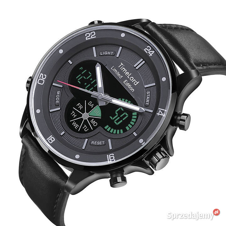 Zegarek męski stylowy dwa czasy stalowa koperta Warszawa