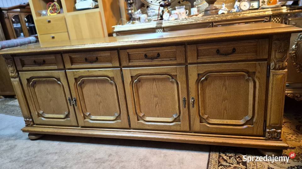 Duża komoda dębowa rzeźbiona dąb rustykalny 88cm Sypniewo