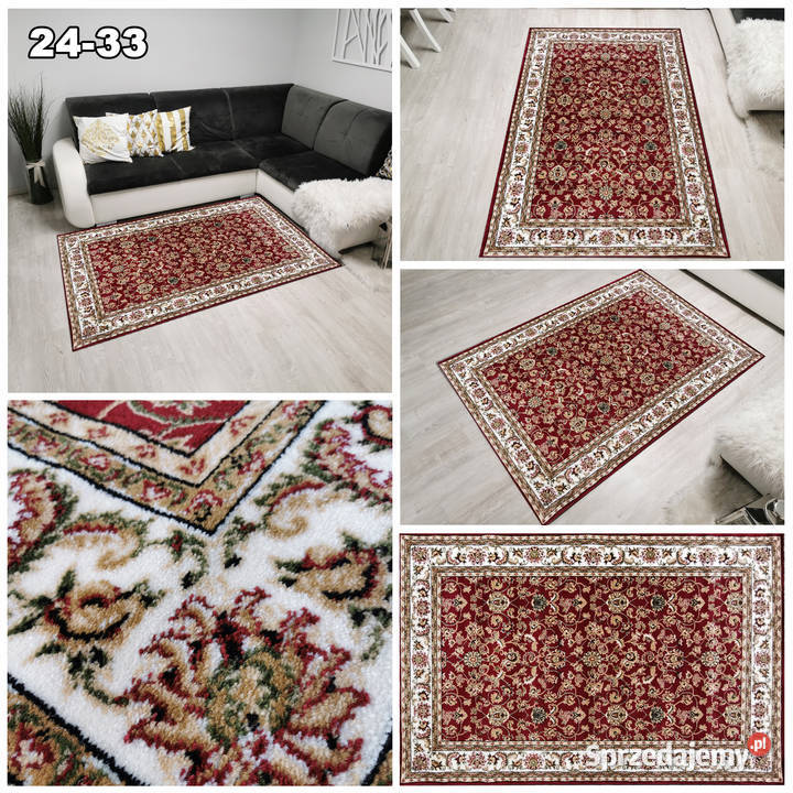 Gęsty dywan 200x300 bordowy klasyczny 2433 Białystok