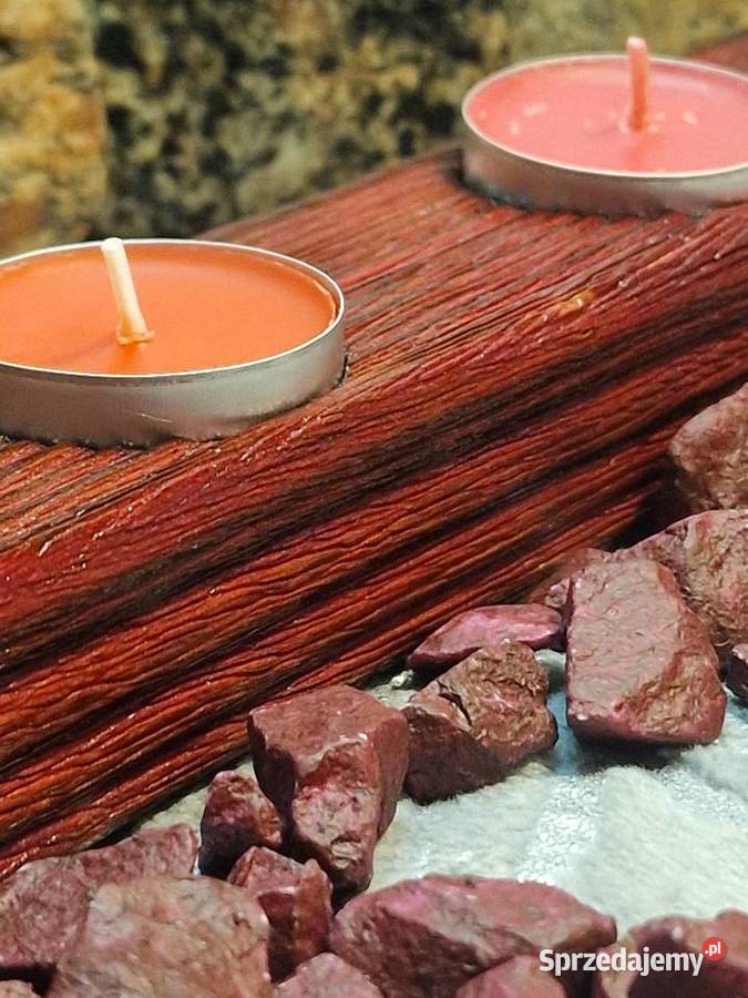 Świecznik Shou Sugi Ban drewno świerkowe Sępopol