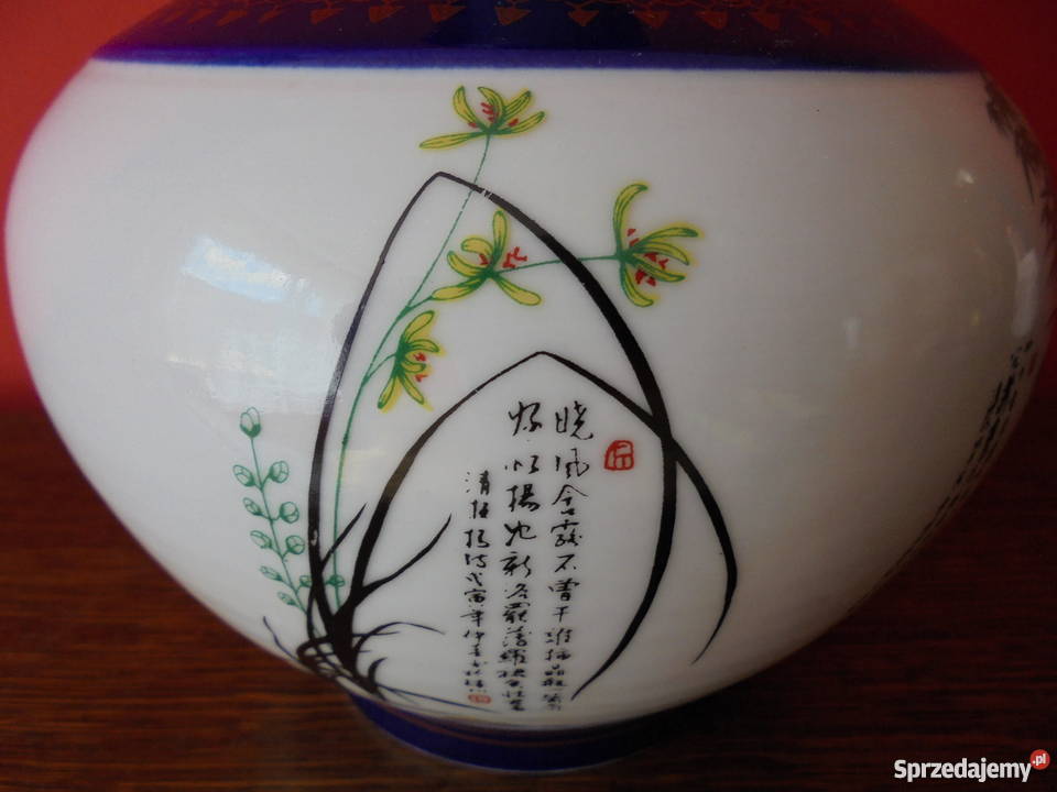 Wazon ceramiczny sygnowany z Chin 2 Komplet 406 Gawroniec sprzedam