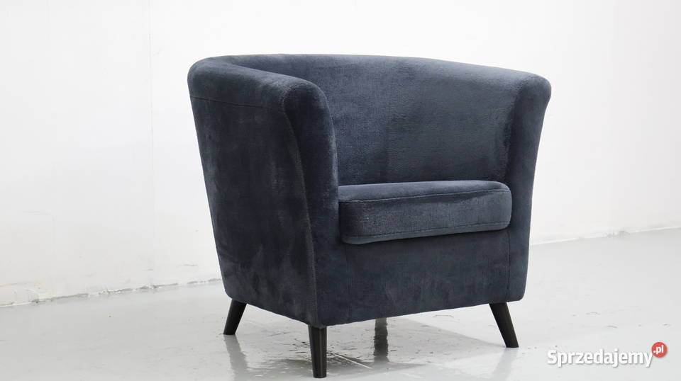 TEJ WYGODNY FOTEL OKAZJA czarny welur tkanina Fotele Poznań