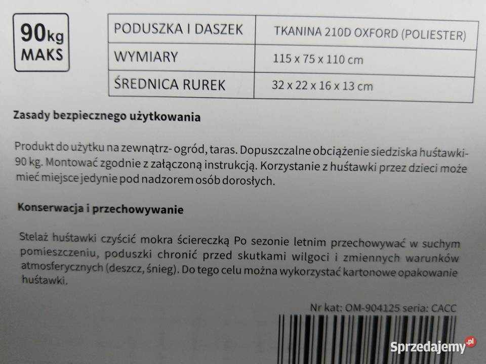 NAJTANIEJ Huśtawka Dwuosobowa Ogrodowa Dzieci