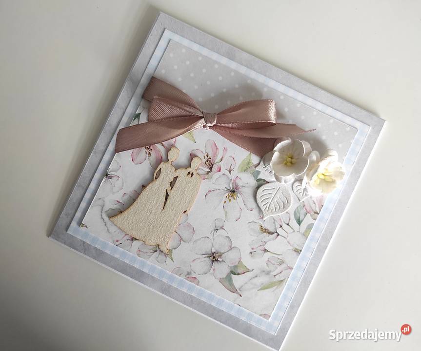 Kartka ręcznie robiona na Ślub handmade Łódź