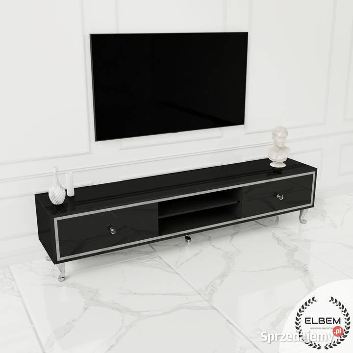 Szklana czarna szafka RTV Glamour mazowieckie Warszawa