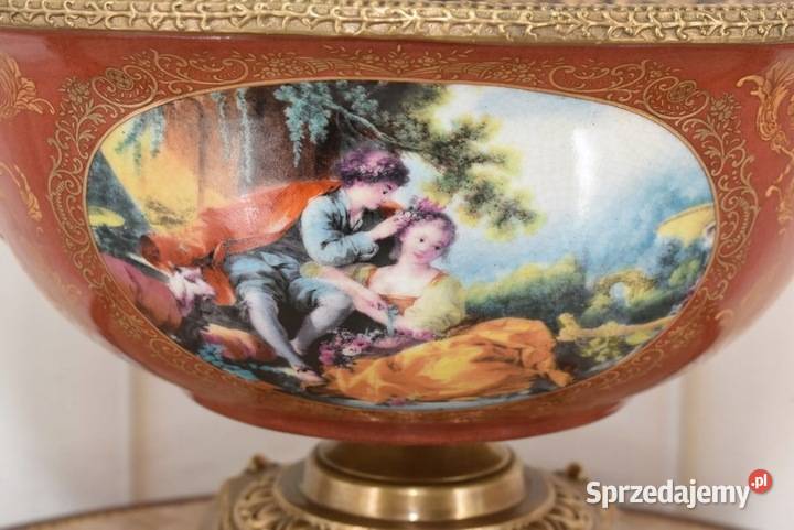 Czerwona Patera Owocnik Porcelana Brąz Złocony małopolskie Kraków sprzedam