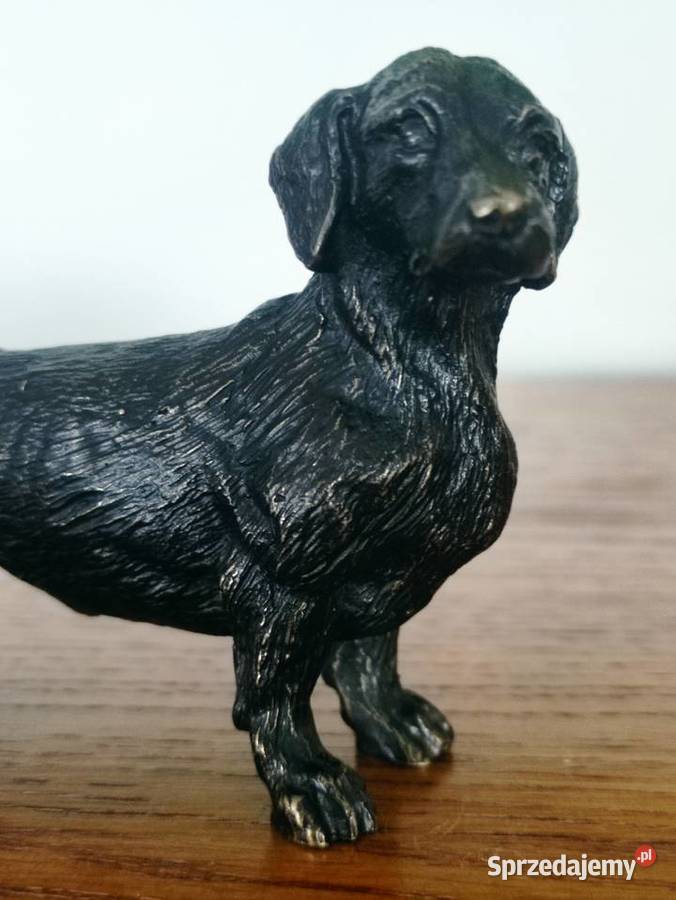 Masywny JAMNIK z brązumosiądzu pełny odlew 475g Figurki i rzeźby lubelskie Janów Lubelski sprzedam