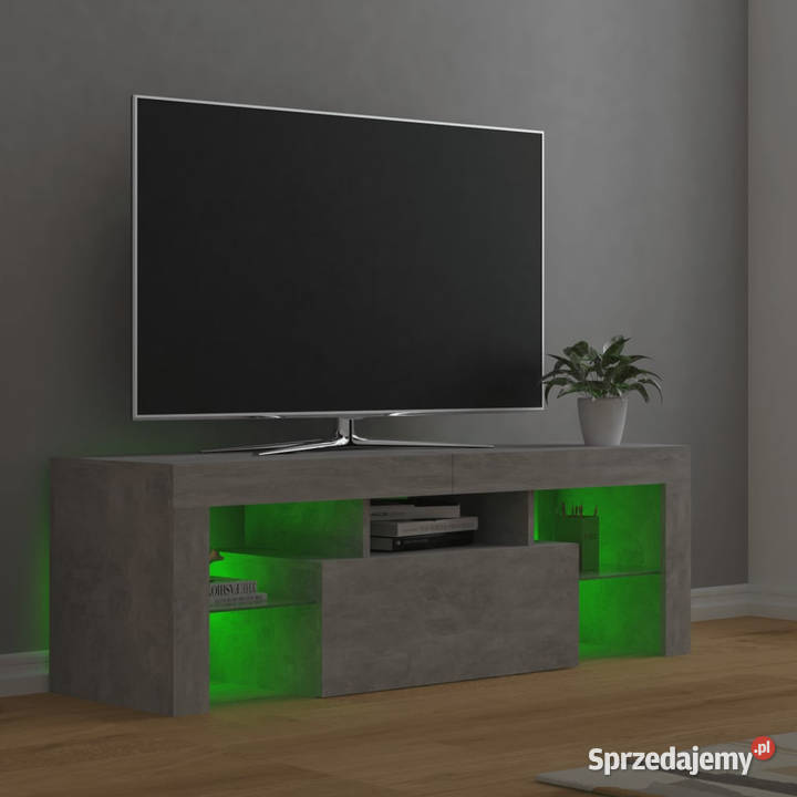 Szafka pod TV z oświetleniem LED szarość betonu Warszawa