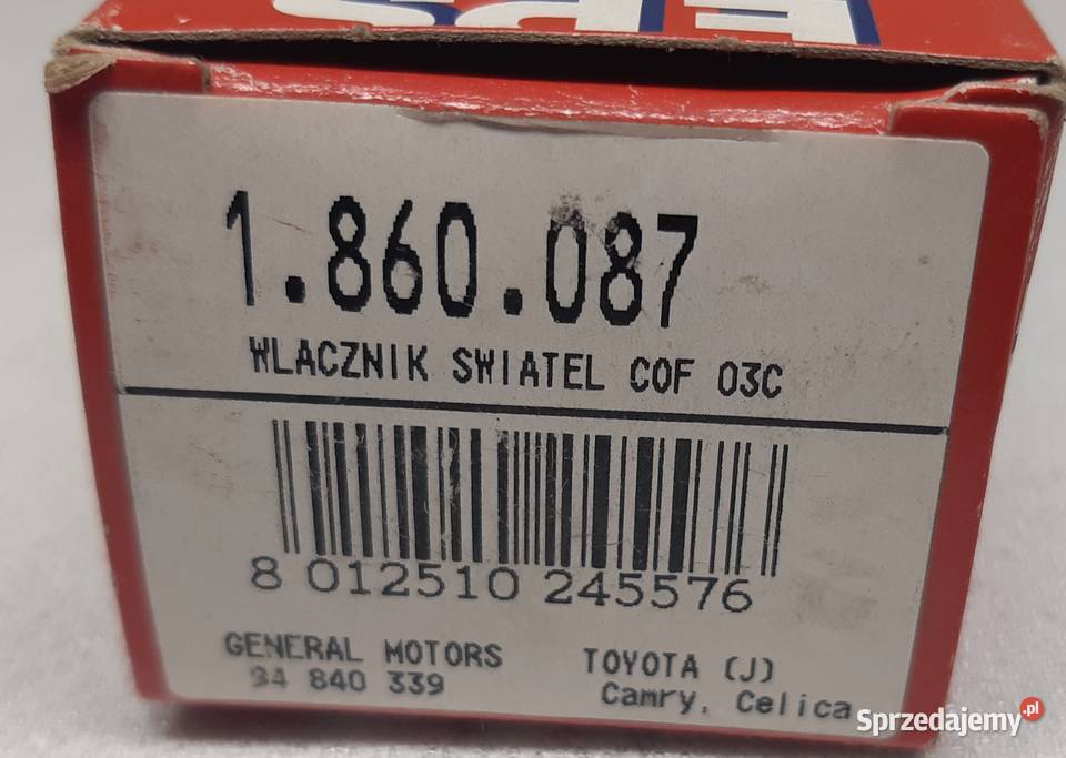 WŁĄCZNIK ŚWIATEŁ COFANIA TOYOTA CAMRY CELICA czujniki Mielęcin