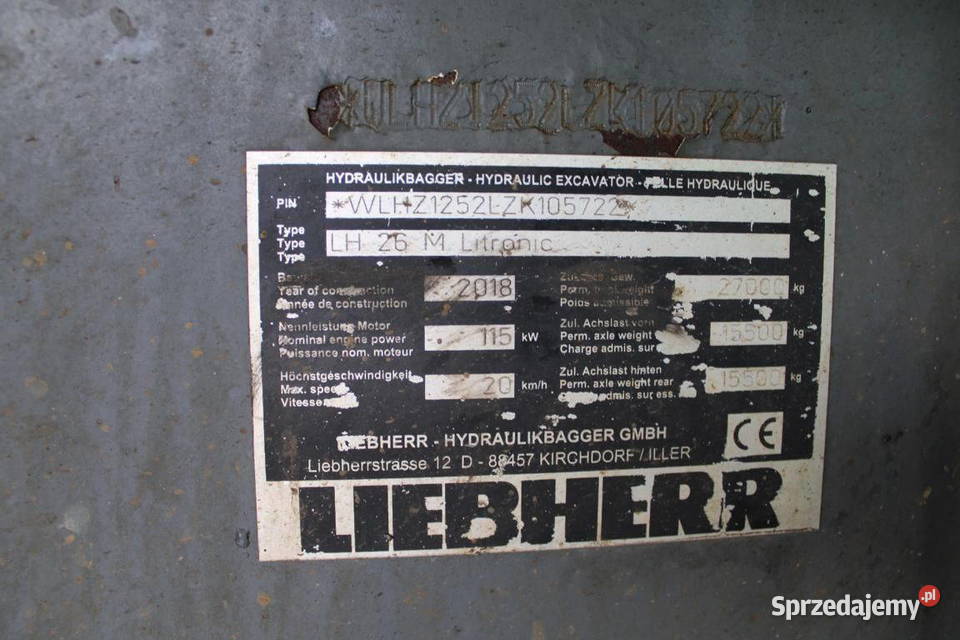 Koparka kolowa przeladunkowa Liebherr LH 26 bez Warszawa