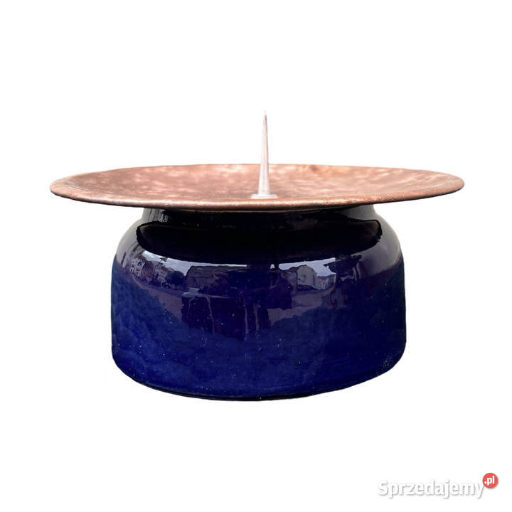 Miedzianoceramiczny świecznik w stylu modern sprzedam