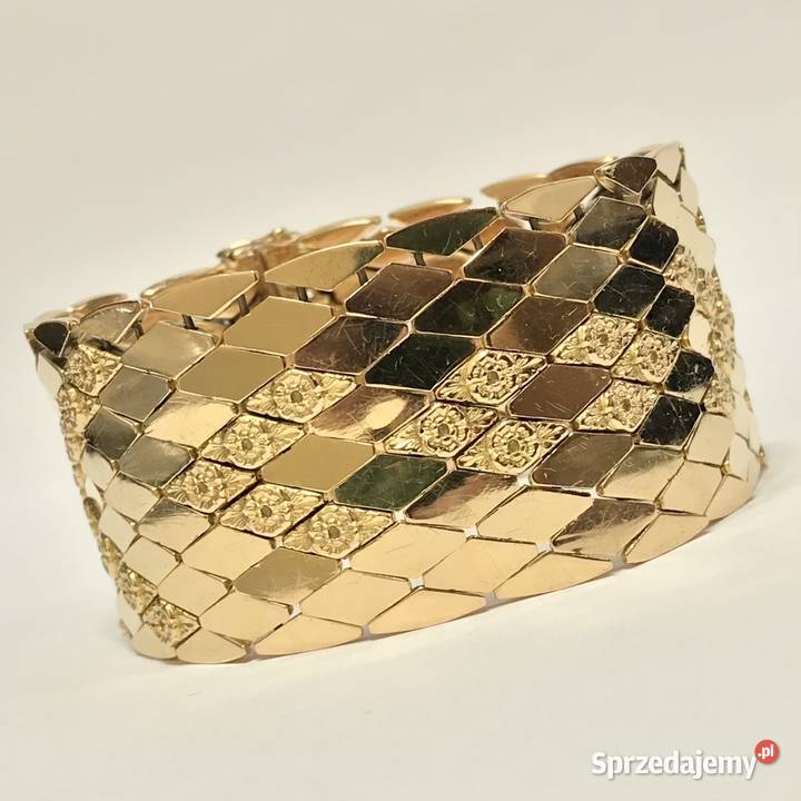 Złota BRANSOLETKA damska 18K półsztywna CUDOWNA Warszawa sprzedam