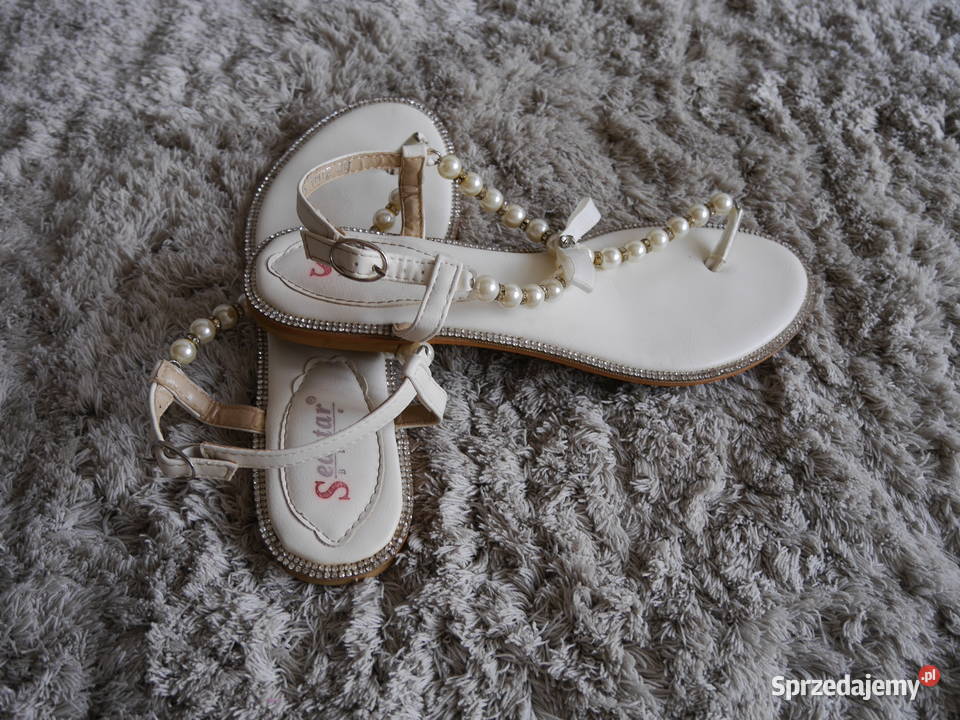 Śliczne sandałki perełki cyrkonie 36 Wrocław