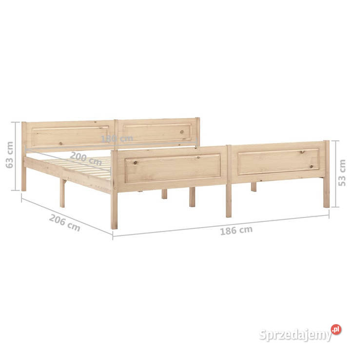 Rama łóżka z litego drewna sosnowego 180 x 200 Warszawa