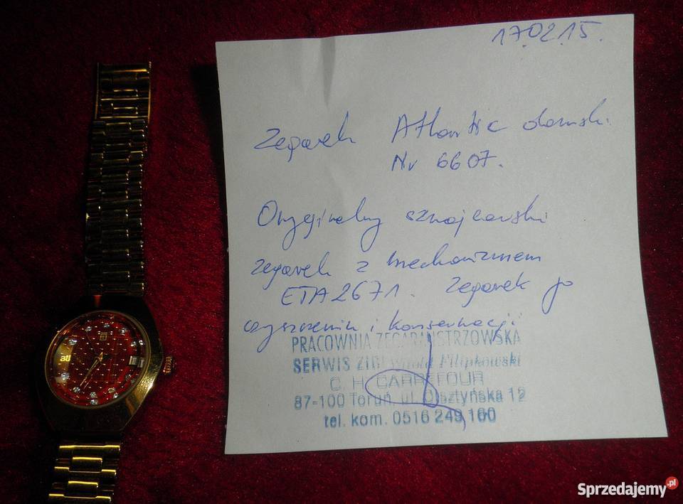 Zegarek damski szwajcarski Atlantic automatic Aleksandrów Kujawski