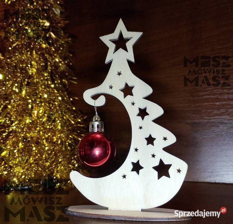 Choinka z czerwoną bombką 15 reklama drobiazg Racot