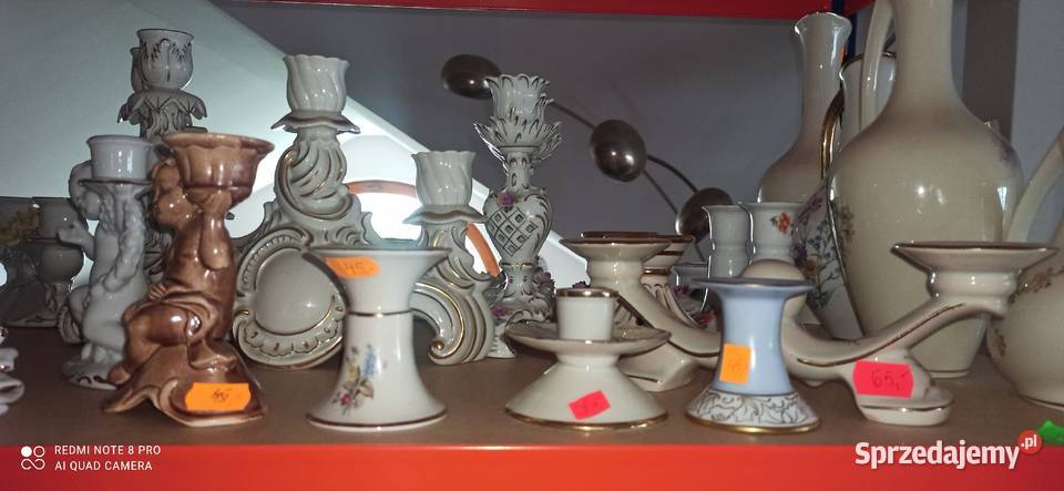 Świecznik Brązowy Porcelana Puto Gdańsk