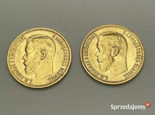 Złota Moneta 5 RUBLI ŚWINKA Stan Złoto pr 900 mazowieckie