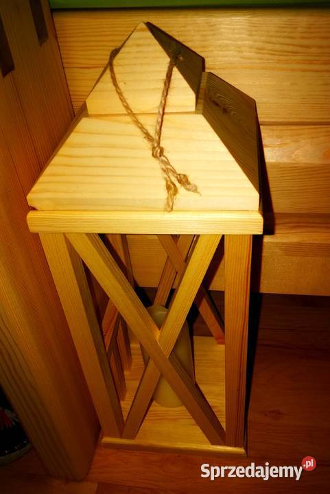 Latarenka drewniana lampion drewniany świecznik Radków