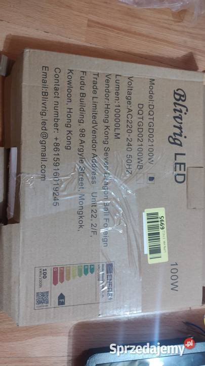 Halogen Naświetlacz LED ECO Czarny 100W 9000LM Książ Wielkopolski