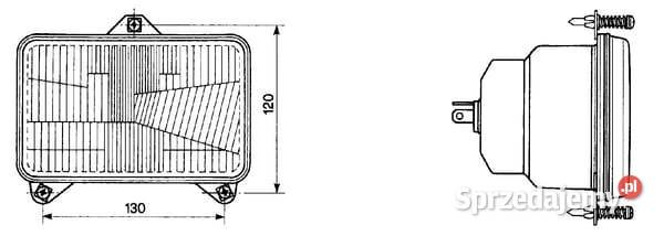 Element optyczny reflektora prostokątny Do maszyn uprawowych Kamionna