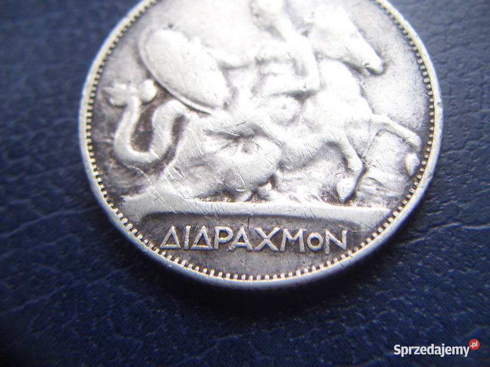 Stare monety 2 drachmy 1911 Grecja srebro Lesko