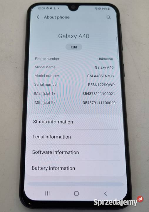 Smartfon Samsung Galaxy A40 4GB 64GB 59 LTE