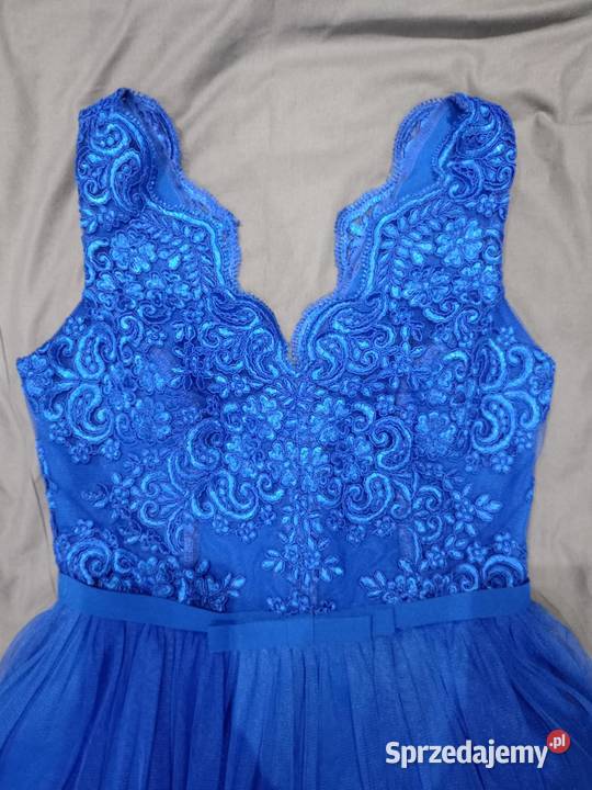 Sukienka śliczna tiul granatowa