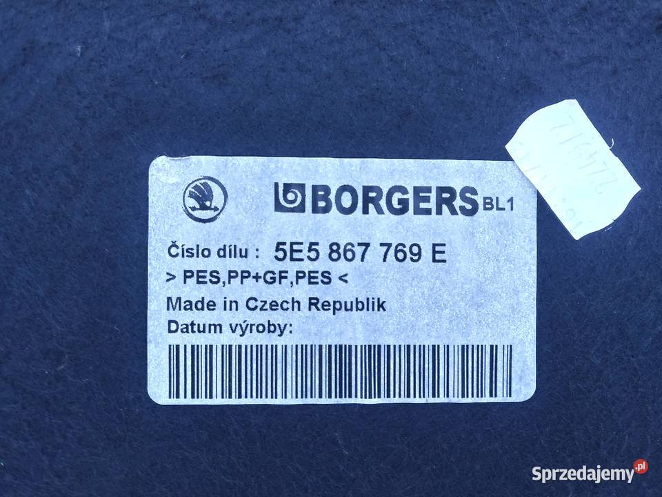SKODA OCTAVIA III półka bagażnika 5E5867769E Dębno