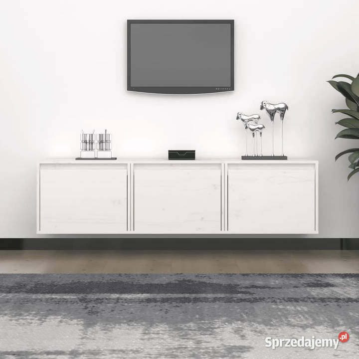 Szafki pod TV 3 białe lite drewno sosnowe Warszawa