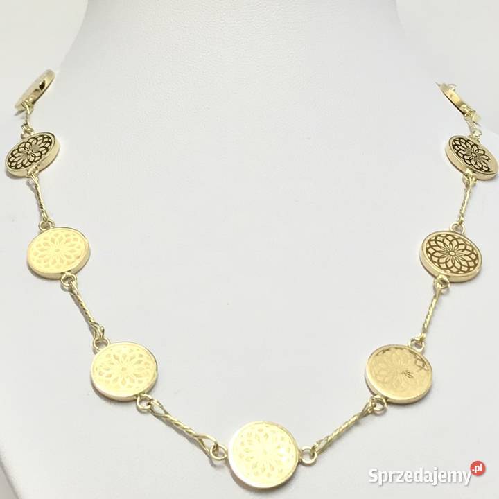 Złoty ŁAŃCUSZEK naszyjnik 14K CUDOWNY splot 39 mazowieckie