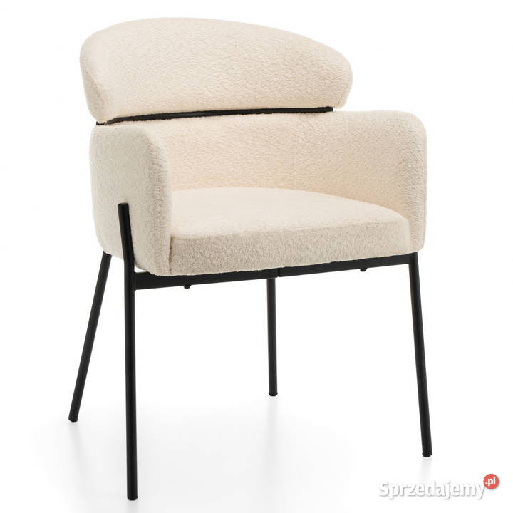 Krzesło Tapicerowane Bolzano Boucle Jasnobeżowe Tarchały Małe sprzedam