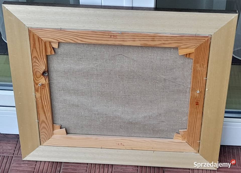 ognisku obraz olejny płótno złota rama Iłża