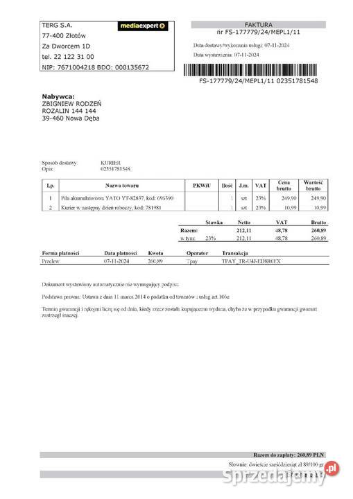 Okrzesywarka Teleskopowa 18V BEZ AKUMULA YT82837 Nowa Dęba
