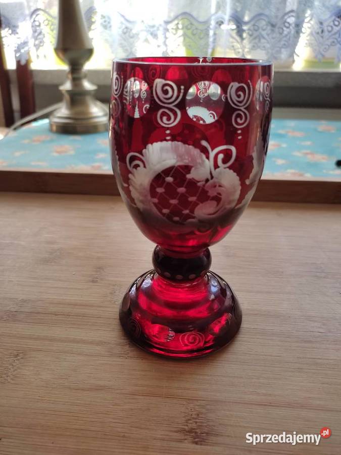 Kryształowy kielich dekoracyjny proj Egermann Porcelana i szkło
