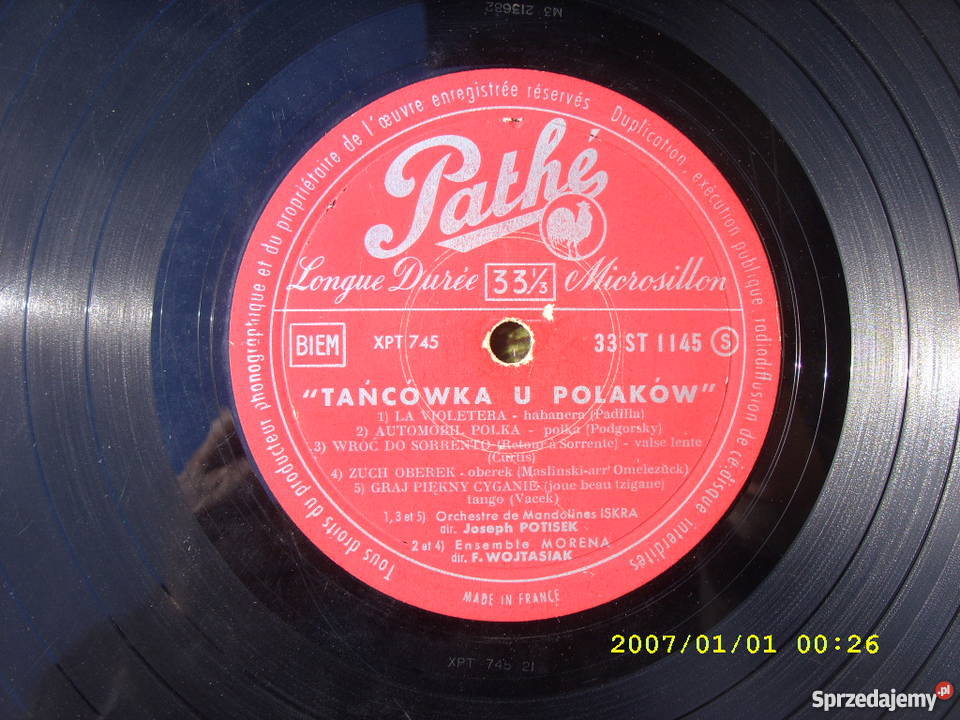 WINYL TANCOWKA U POLAKOW PATHE FRANCE 10 33 OBR Płyty i kasety sprzedam