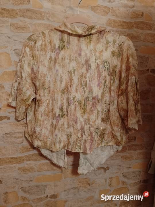 34XS ZARA Ekskluzywna Bluzka ze złotą nitką z Bluzki i koszule