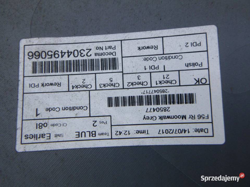 MINI COOPER F56 ONE ZDERZAK TYLNY 7300837 Zderzaki Gorzów Wielkopolski