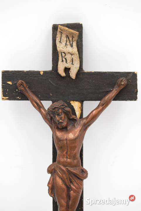 Krucyfiks Jezus na krzyżu rzeźba XVIIIXIX wiek