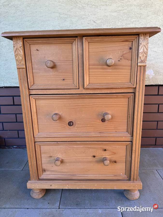 Szafka drewniana sosnowa z szufladami stolik Sulbiny