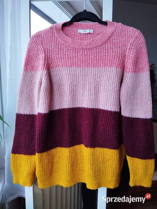 Sweter w pasy kolorowy damski Pigalle M Paski wielkopolskie sprzedam