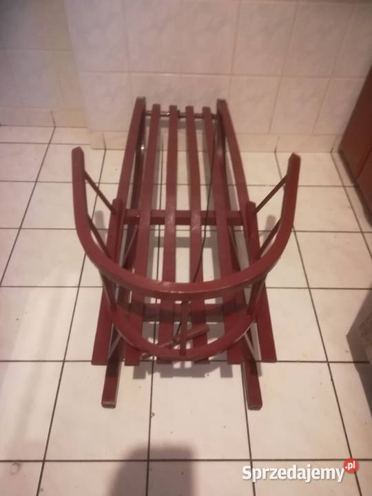 Sanki drewniane z oparciem i sznurkiem Plozy Sanki Katowice